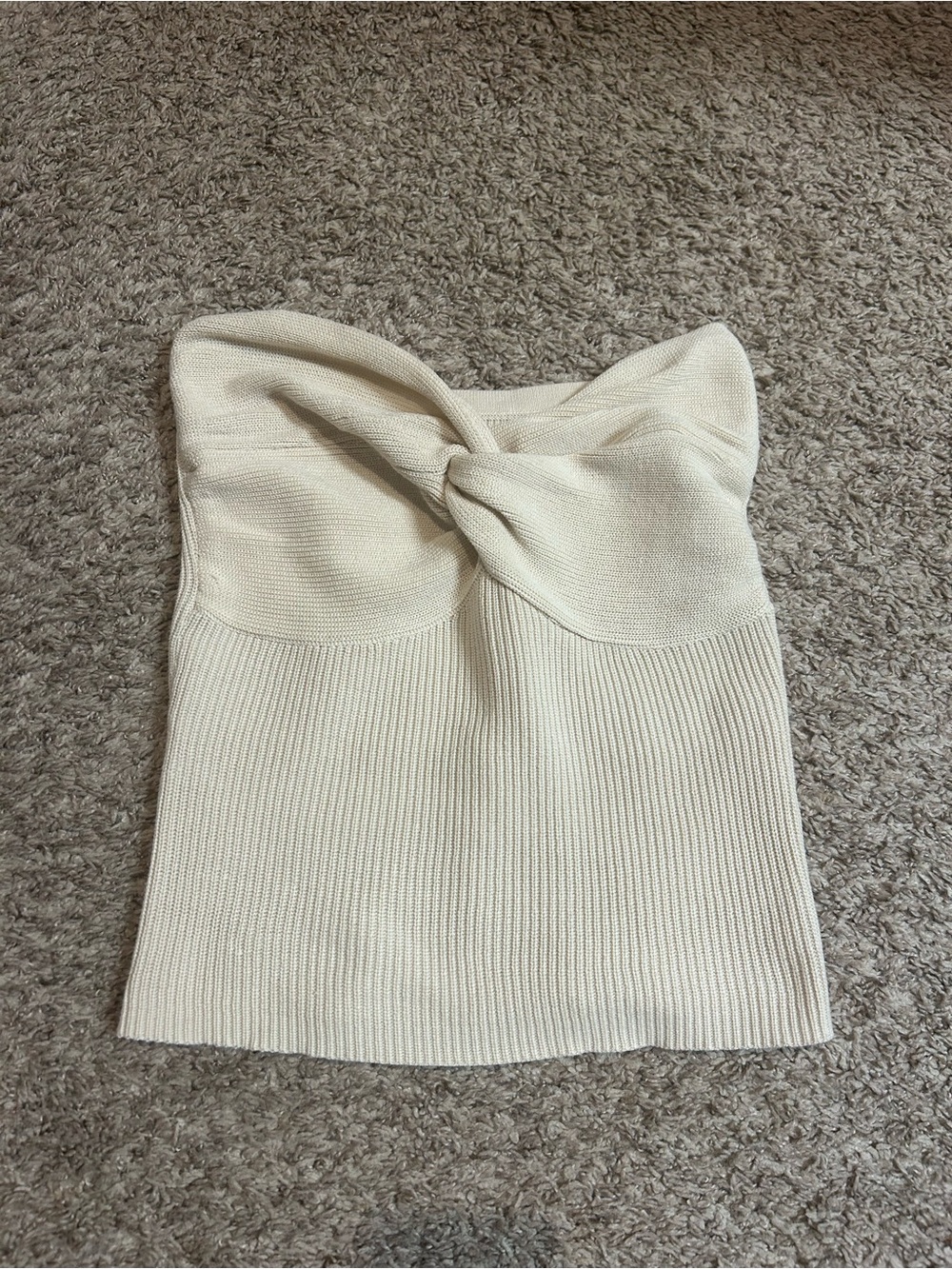 Knit strapless top